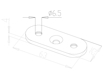 Handrail Saddles - Model 0300 - Flat CAD Drawing